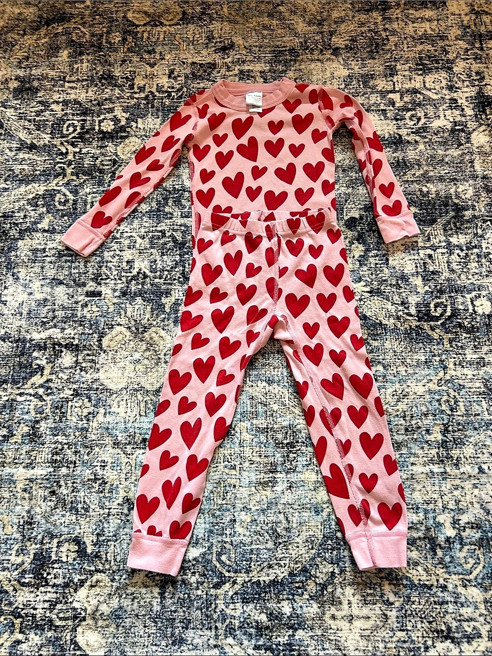 Hanna Andersson Heart Print Organic Cotton Footie Baby 4